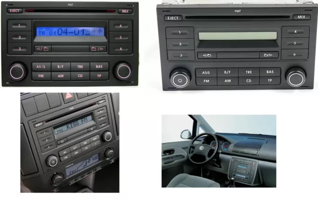 VW RCD 200 MP3 CD ORIGINAL RADIO VW TRANSPORTER T4 T5 POLO GOLF PASSAT avec  TVA EUR 68,88 - PicClick FR