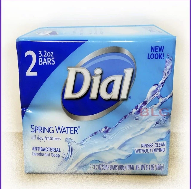 DIAL SPRING WATER ANTIBACTERIAL DEODORANT SOAP KILLS BACTERIA GERMS 2