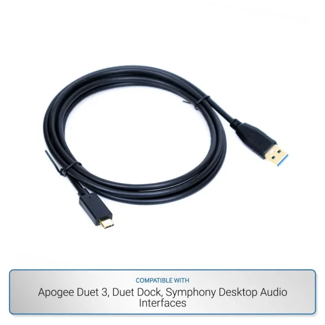 6ft USB-C to USB-A Cable compatible with Apogee Duet 3, Dock, Symphony Desktop