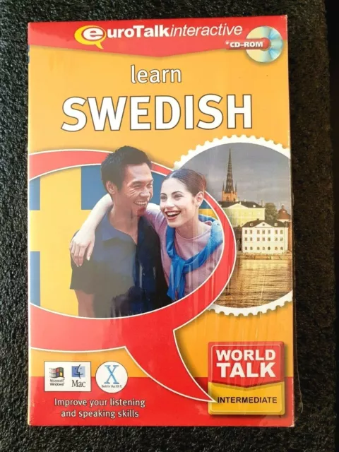 Learn Swedish Intermediate PC Software Interactive CD-ROM NEW/Sealed