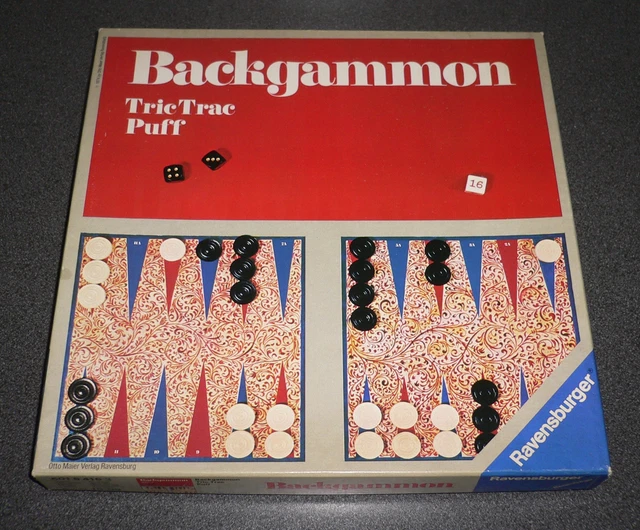 BACKGAMMON TRIC TRAC PUFF Ravensburger Design Klassiker 70er Jahre Vintage Kult!