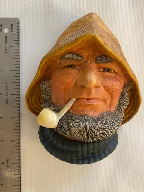 SIGNED Vintage "Old Salt" Chalkware Head by Legend Product, 1985, England