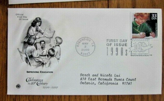 TEACHERS IMPROVING EDUCATION 1990s CTC 2000 FDC PCS CACHET VF 1 00 TEACHERS IMPROVING EDUCATION 1990s CTC 2000 FDC PCS CACHET VF 1 00