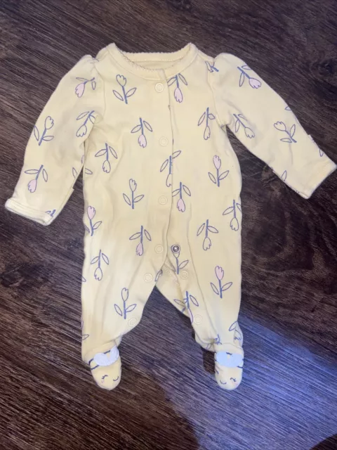 Carters Child Mine Baby Girl Preemie Sleeper Outfit Bee Yellow Flower Footie