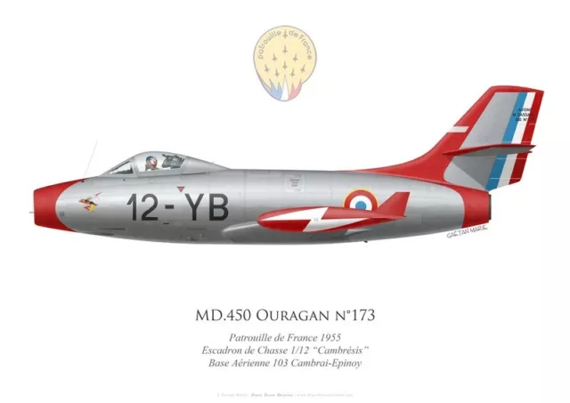 Print MD.450 Ouragan, Patrouille de France, 1955 (par G. Marie)