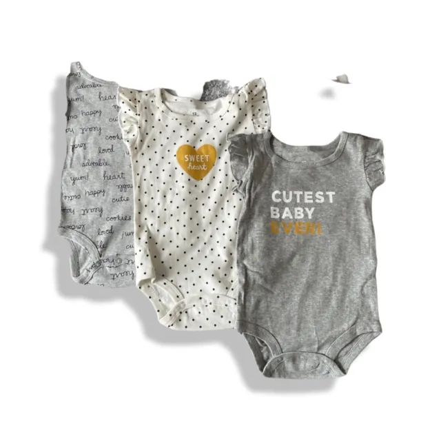 Baby/Toddler- Girls - 3 Pack Baby Grows Vests Set - UK Seller -  12-18 months