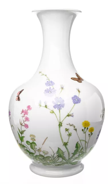 große Kalebassenvase Wiesenblumen & Insekten Nymphenburg Modell 1187 1.Wahl 1936 2