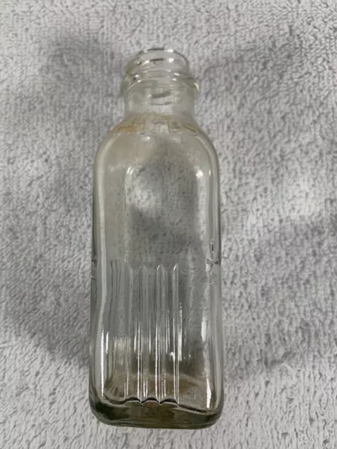 Vintage Hires Root Beer Household Extract-Square Clear Glass Bottle ~ Free Ship