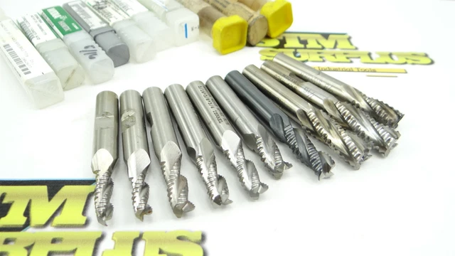 10 Assorted Hss Hsco 3 & 4 Flute Roughing End Mills 1/4" 5/16" 3/8" 7/16" Hanita