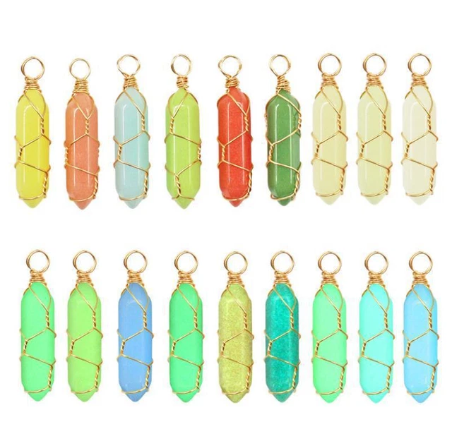 Wholesale 10pc/lot Glow In The Dark Luminous Stone Pendant Moonstone Hexagonal