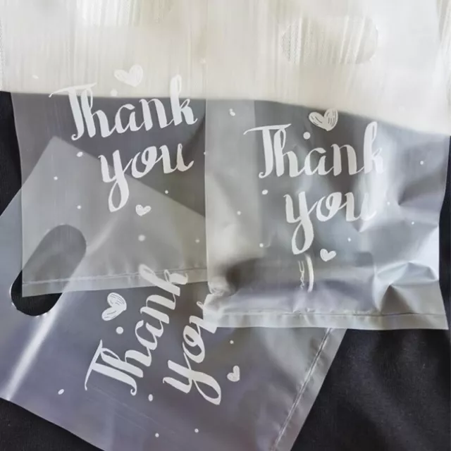 100Pcs Mini Thank You Plastic Gift Bags Wedding Candy Bags Shopping Carrier  ZSY