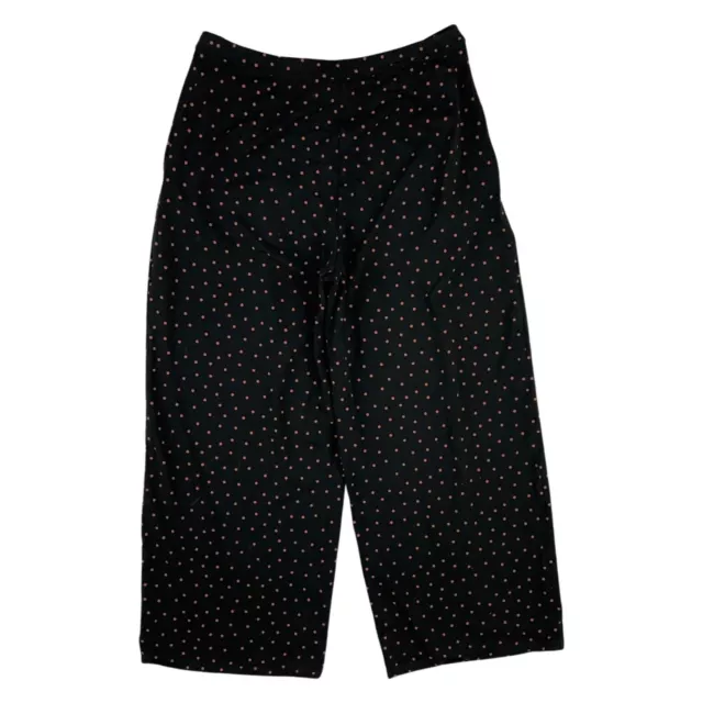 J Jill Pants Size XS NWT Polka Dot Full Leg Cropped Capris Stretch Knit Black 3