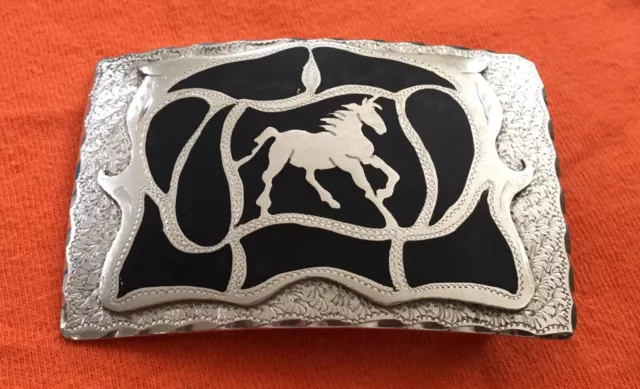 Super Looking Old Vintage Western Unicorn Stallion Horse Handcrafted Belt Buckle