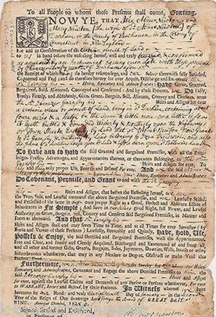 Colonial Connecticut Lands Cotton Mather Isaac Newton Related Document 1728