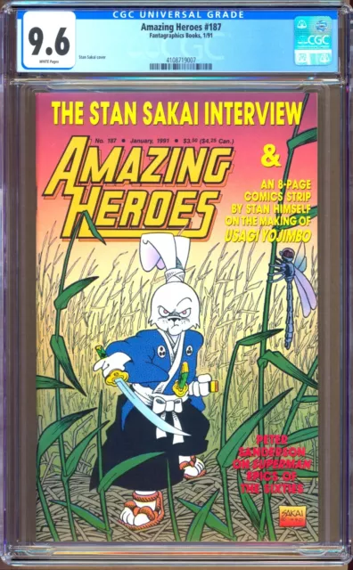 Amazing Heroes #187 (1991) CGC 9.6  WP  Stan Sakai Cover  "Usagi Yojimbo"