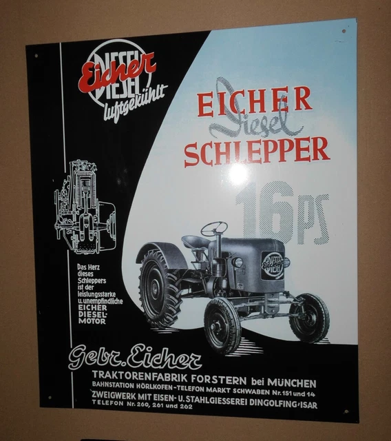 Blechschild DEUTZ Traktor 20x30cm - Retro Deko Für Garage & Werkstatt