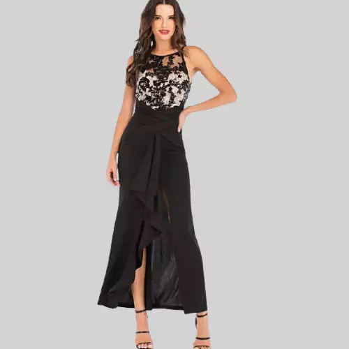 Abito lungo da donna da sera  elegante lungette per  matrimonio e Festa cocktail