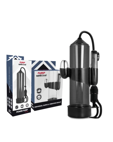 Pump Addicted Bomba Erección Rx5 Negro Con Vibrador