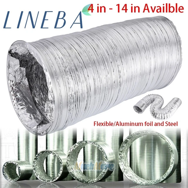 4 6 8 10 12 14 FLEXIBLE Aluminum DUCTING HOSE 8 25 ft EXHAUST DUCT AIR