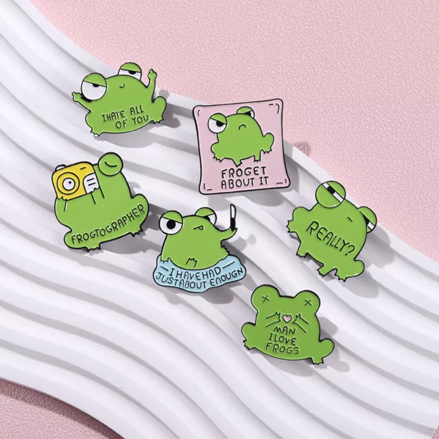 Niedliche Frosch-Emaille-Brosche Anstecknadel Schmuck Abzeichen Schnalle ▽