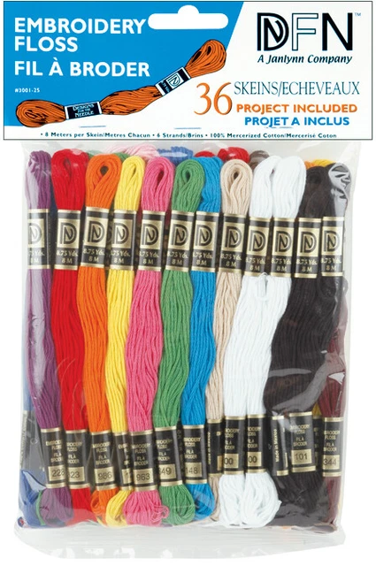 Janlynn Cotton Embroidery Floss Pack 8.7yd 36/Pkg-Primary Colors -3001-25