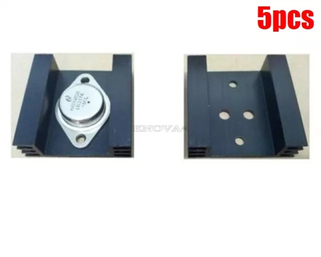5Pcs Heat Sink Black Amuminum 45X45X14MM TO-3 Transistor TO3 Ic New nv