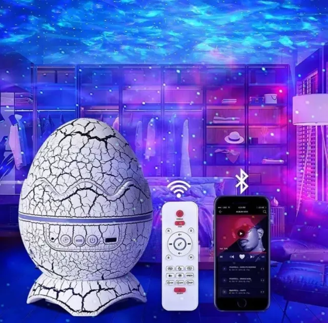 Dinosaur Egg Galaxy Star Projector Starry Light with Wireless Music Player