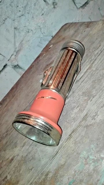 Original Rare Vintage Soviet Russian USSR Military Flashlight with belt holder