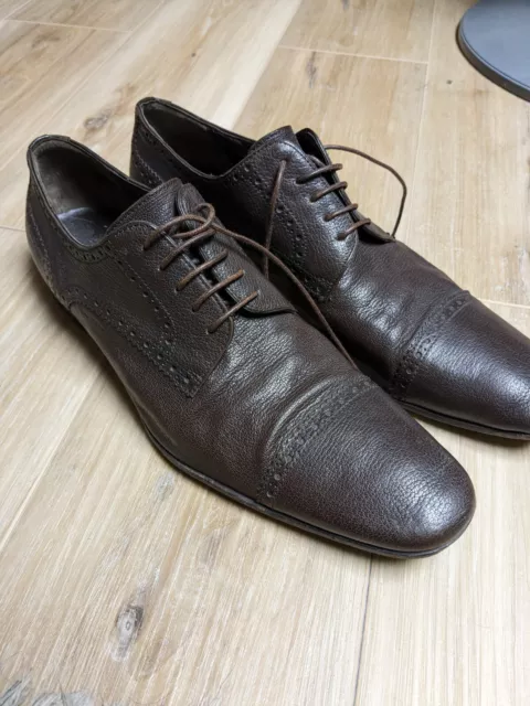 MEN'S BALLY PRESTIGE Aris Oxfords Dress Shoes Size 12 Black Grain ...