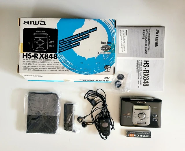 NEW AIWA WALKMAN Model RX848 Radio Cassette Player Working (top of the