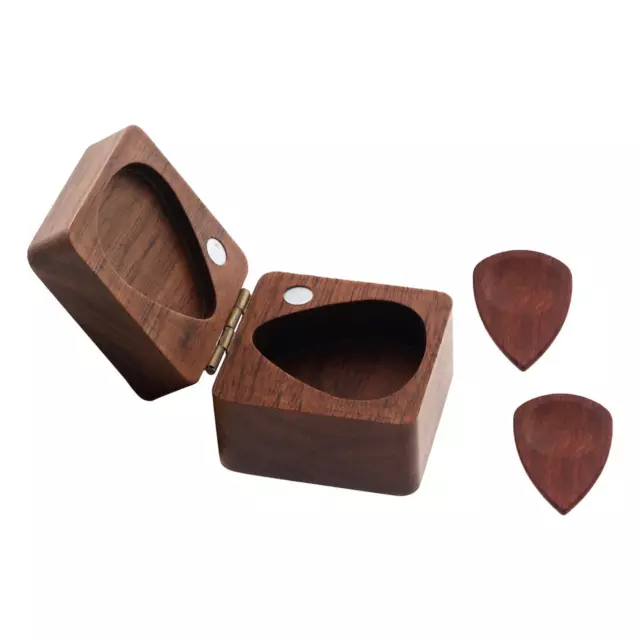 Étui Pour Plectres De Guitare En Bois, Conteneur D'accessoires De Guitare,