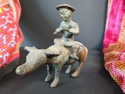 Old Chinese Bronze / Brass Oxen & Rider …beautiful collection and display piece