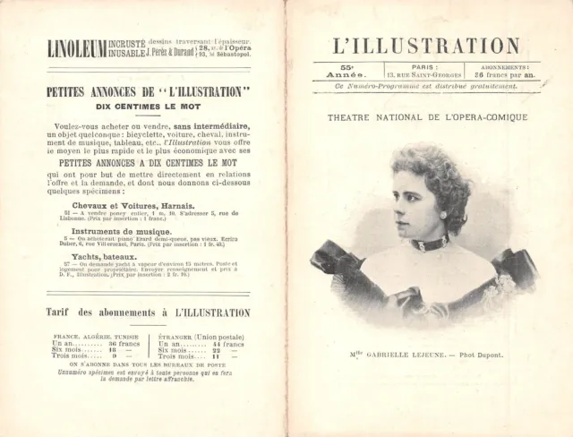 STAR Théâtre National Opéra Comique GABRIELLE LEJEUNE photo DUPONT 1897