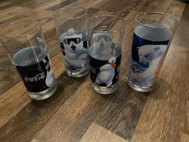 Coca Cola Eisbären Gläser 4 Stück Trinkgläser