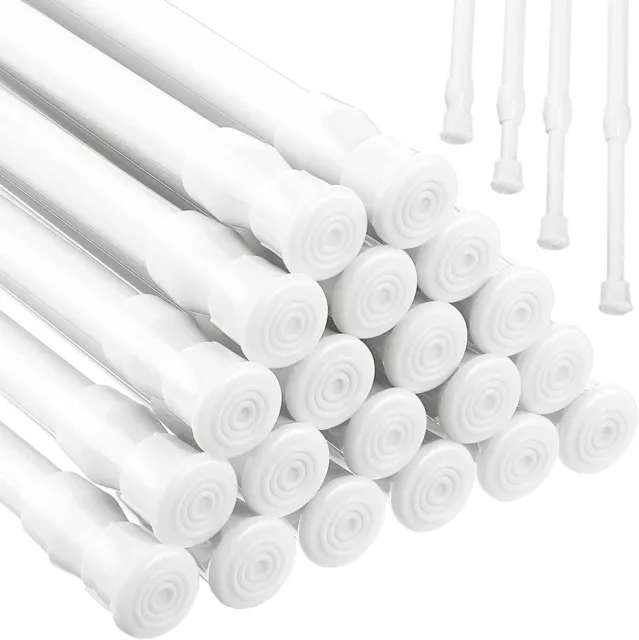 Mixweer 20 Pcs Spring Tension Curtain Rods Adjustable Loaded Curtain Rods Steel