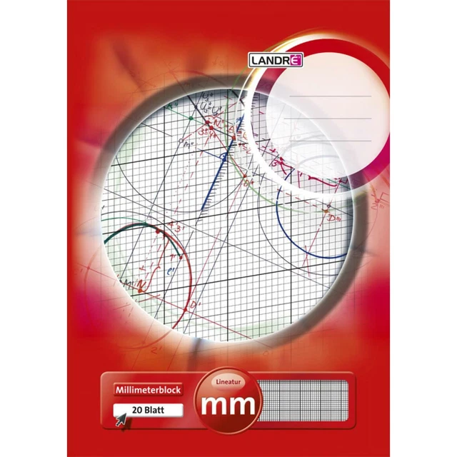 Millimeterpapier-Block DIN A4, 25 Blatt, 80 g/ qm LANDRÉ 100050441 (400614457532