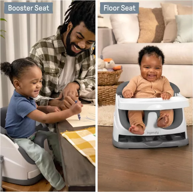 Ingenuity, Baby Base 2-in-1 Seat, Slate, Booster Chair, Dining and Feeding Seat 2