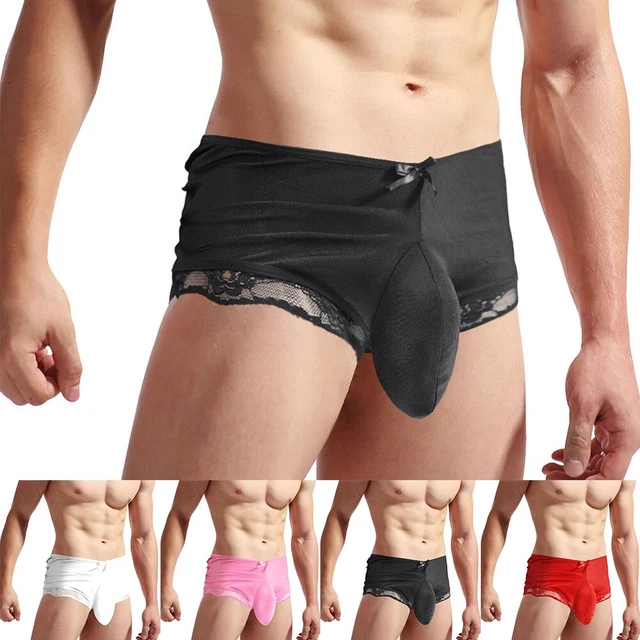Mens Sissy Pouch Panties Underwear Sexy Lace Briefs Knickers Shorts Underpants
