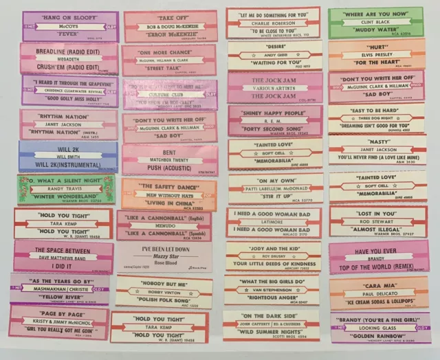 Jukebox Vinyl 45 Rpm Lot Of 40 Title Strip Labels
