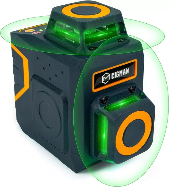 CIGMAN CM720 Laser Level Self Leveling 2 x 360? Green Cross Line Rechargeable