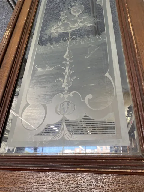 Etched Glass Parlor Door 117x29 Victorian Style  Old European 3