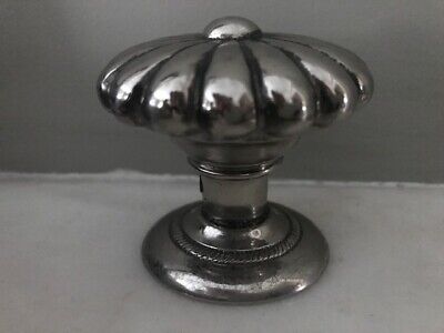 Ornate Door Knob with Escutcheon Plate; Polished Nickel on Brass. ONLY ONE LEFT