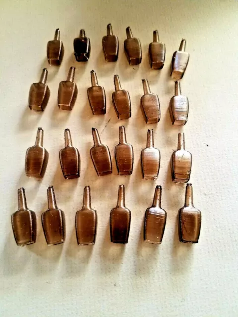 Dollhouse Miniature - 24 WHISKEY  BOTTLES - AMBER COLOR  #286 vintage/grunge