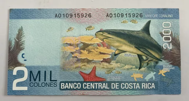 Banco Central De Costa Rica 2009 2000 Colones Serie A High Grade L65 2