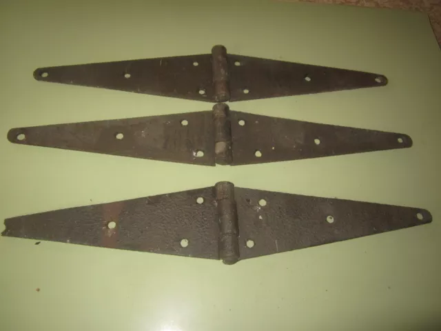 Antique Lot Of 3 20 Inch Barn Hinges