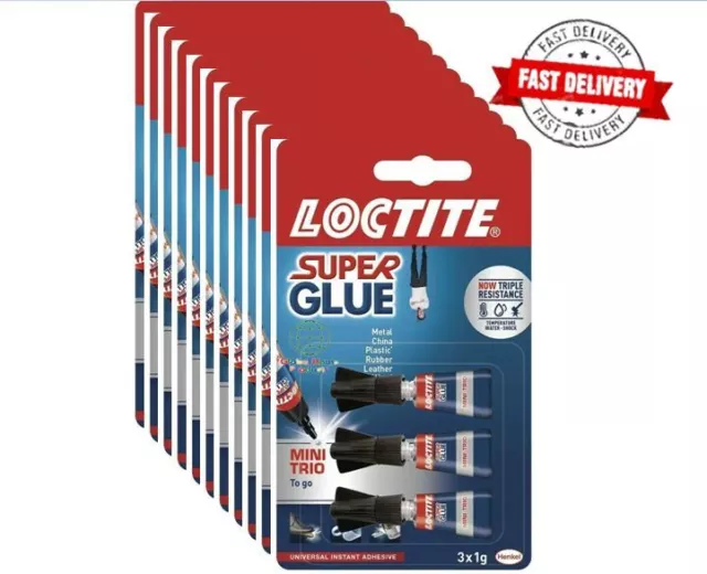 Loctite Super Glue Mini Trio Superglue Instant Adhesive High Strength Bond  3x1g