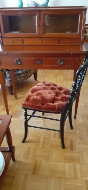 Bureau merisier bonheur du jour et chaise Napoleon III