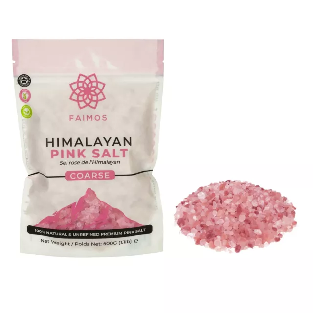 Himalayan Pink Salt Coarse 100% Pure Premium Naturally Organic Food Grade - 500g