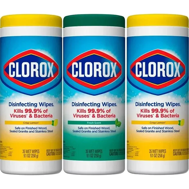 Clorox Disinfecting Wipes Value Pack, Crisp Lemon and Fresh Scent - 35ct 3pk