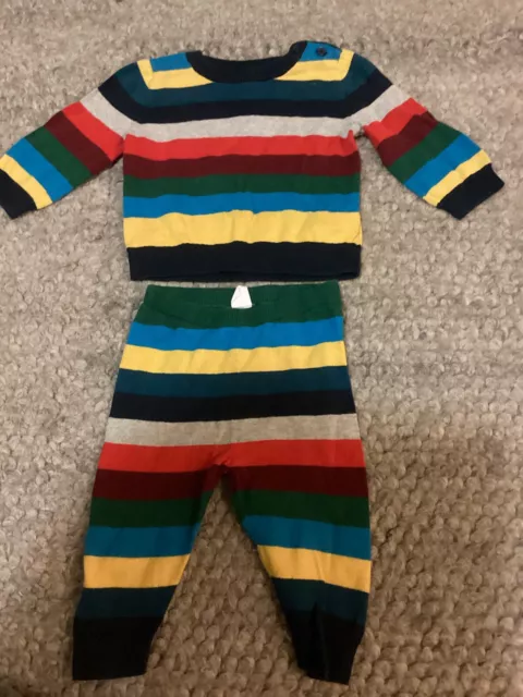Baby GAP multi Striped Jumper Matching Pants size 6-12 Months